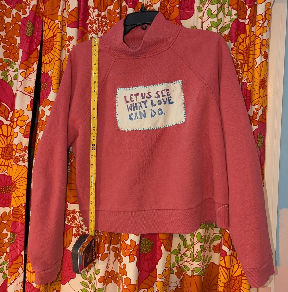 William Penn Quote Hand Printed, Hand Sewn Patch, Upcycled A New Day Sweatshirt